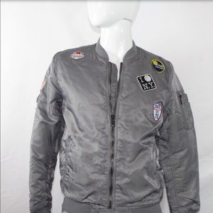 Patched Bomber Jacket